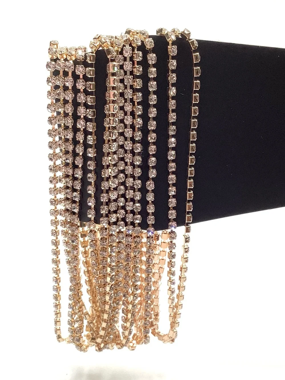 paparazzi Gold Multi-Strand Crystal Bracelet
